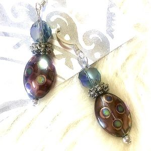 Blown Glass Oval Earrings!!!